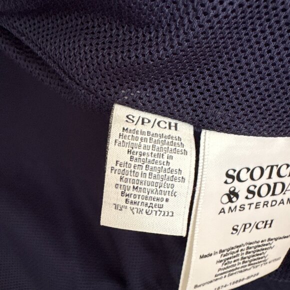Scotch & Soda Seersucker Full Zip Jacket Navy Blue Men's Size S - Picture 11 of 12